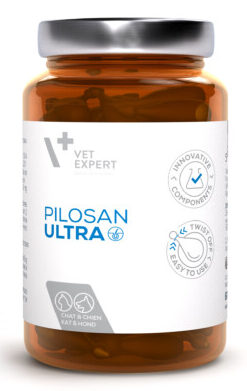 Complément alimentaire pour chiens et chats, formule avancée Pilosan Ultra, facile à administrer, soutien la santé articulaire et la mobilité.