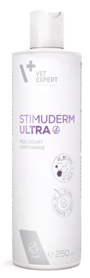 STIMUDERM ULTRA SHORT HAIR SHAMPOO Soin apaisant pour les chiens, réduit rapidement les rougeurs et l'irritation de la peau, 250 ml.